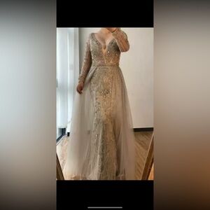 Gold evening dress